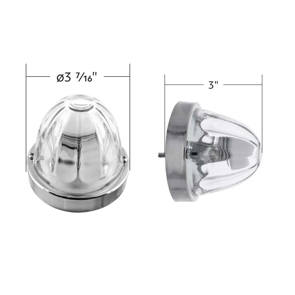 Dual Function Glass Watermelon Flush Mount Kit – Amber Led/Clear Lens 9 Dual Function Glass Watermelon Flush Mount Kit – Amber LED/Clear Lens