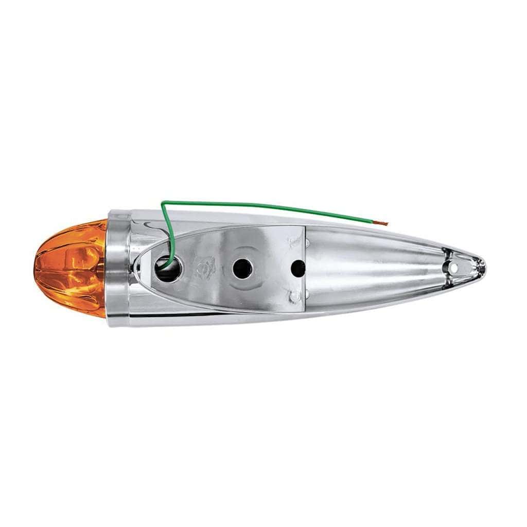 Chrome Die Cast Torpedo Cab Light With Watermelon Glass Lens &Amp; 1156 Bulb – Amber 7 Chrome Die Cast Torpedo Cab Light with Watermelon Glass Lens & 1156 Bulb – Amber