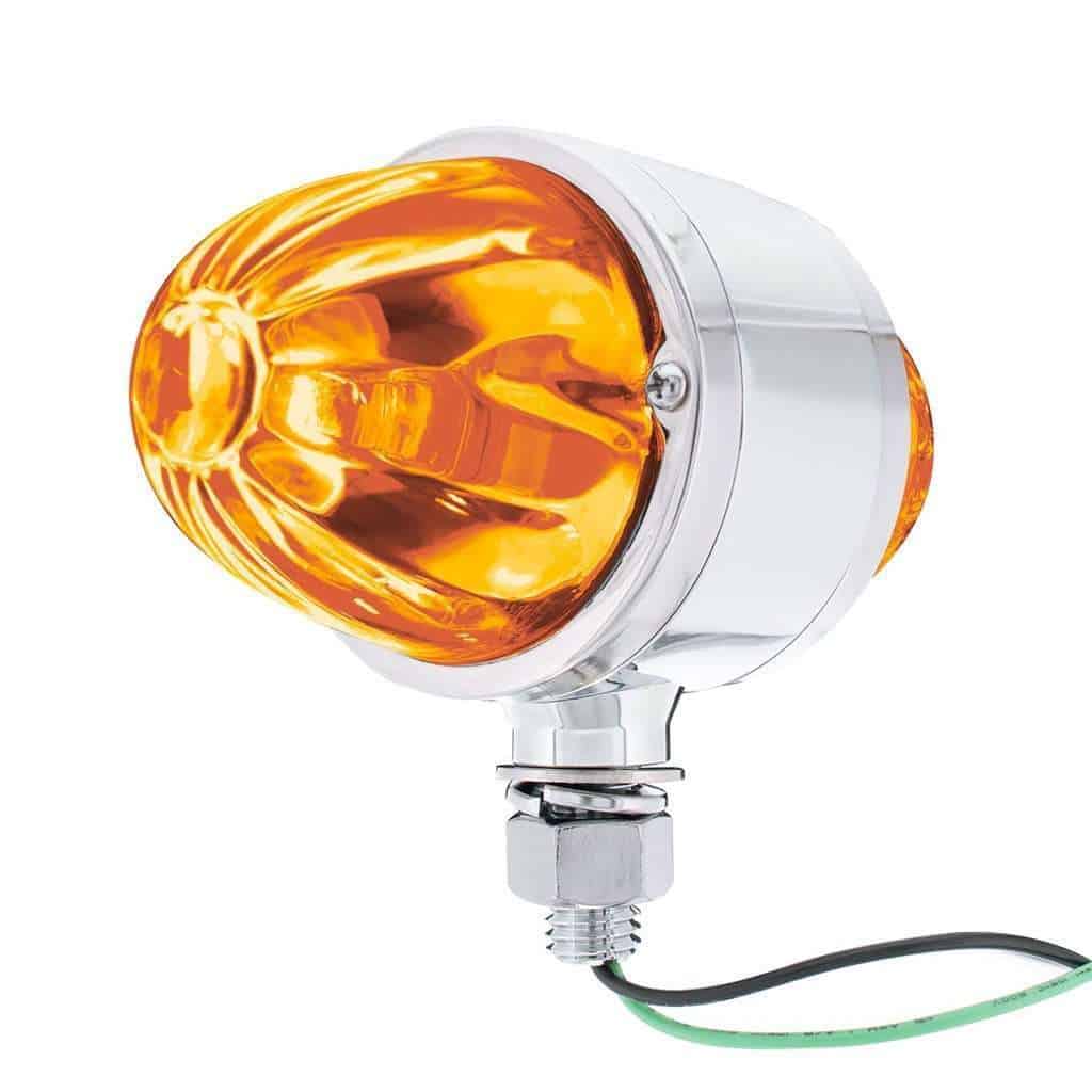 Chrome Double Face Housing with 2 Watermelon Glass Lenses – Amber