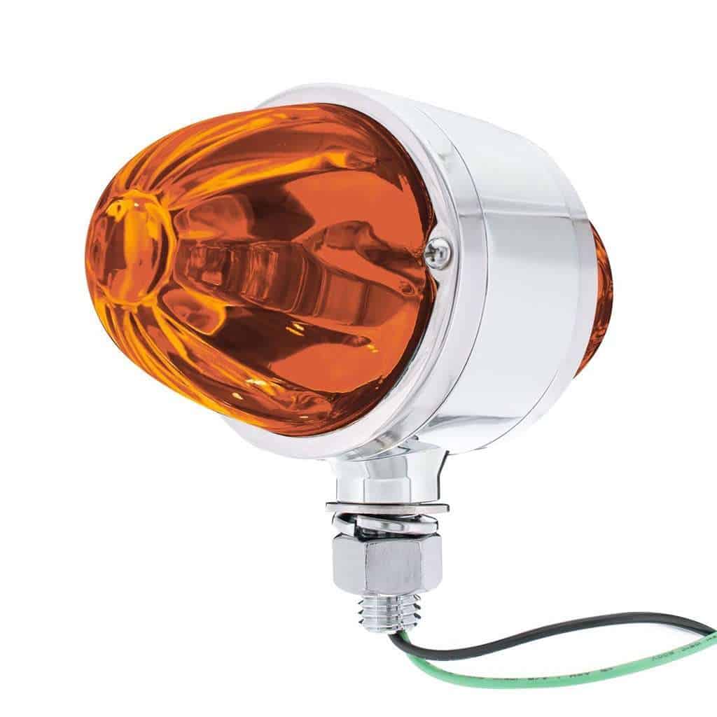 Chrome Double Face Housing with 2 Watermelon Glass Lenses – Amber