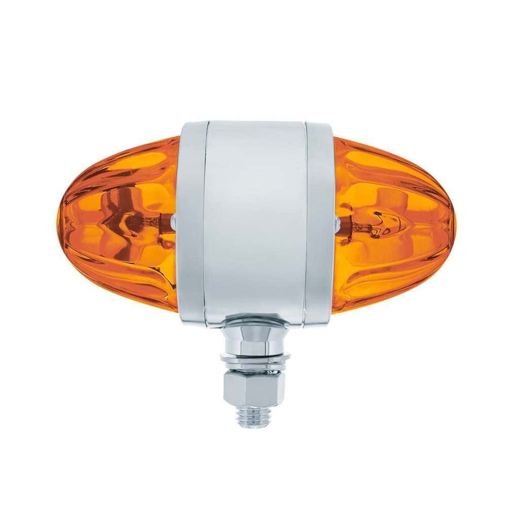 Chrome Double Face Housing With 2 Watermelon Glass Lenses – Amber 5 Chrome Double Face Housing with 2 Watermelon Glass Lenses – Amber