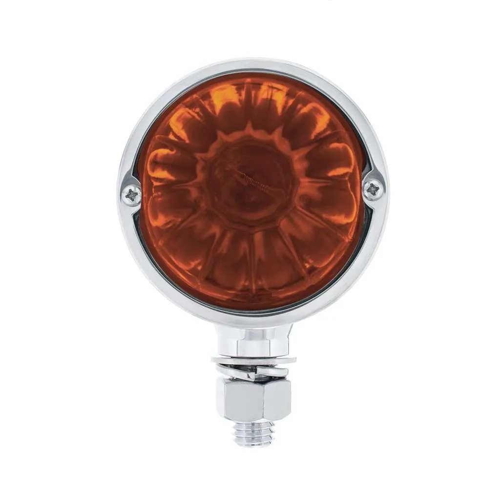 Chrome Double Face Housing With 2 Watermelon Glass Lenses–Dark Amber 4 Chrome Double Face Housing with 2 Watermelon Glass Lenses–Dark Amber