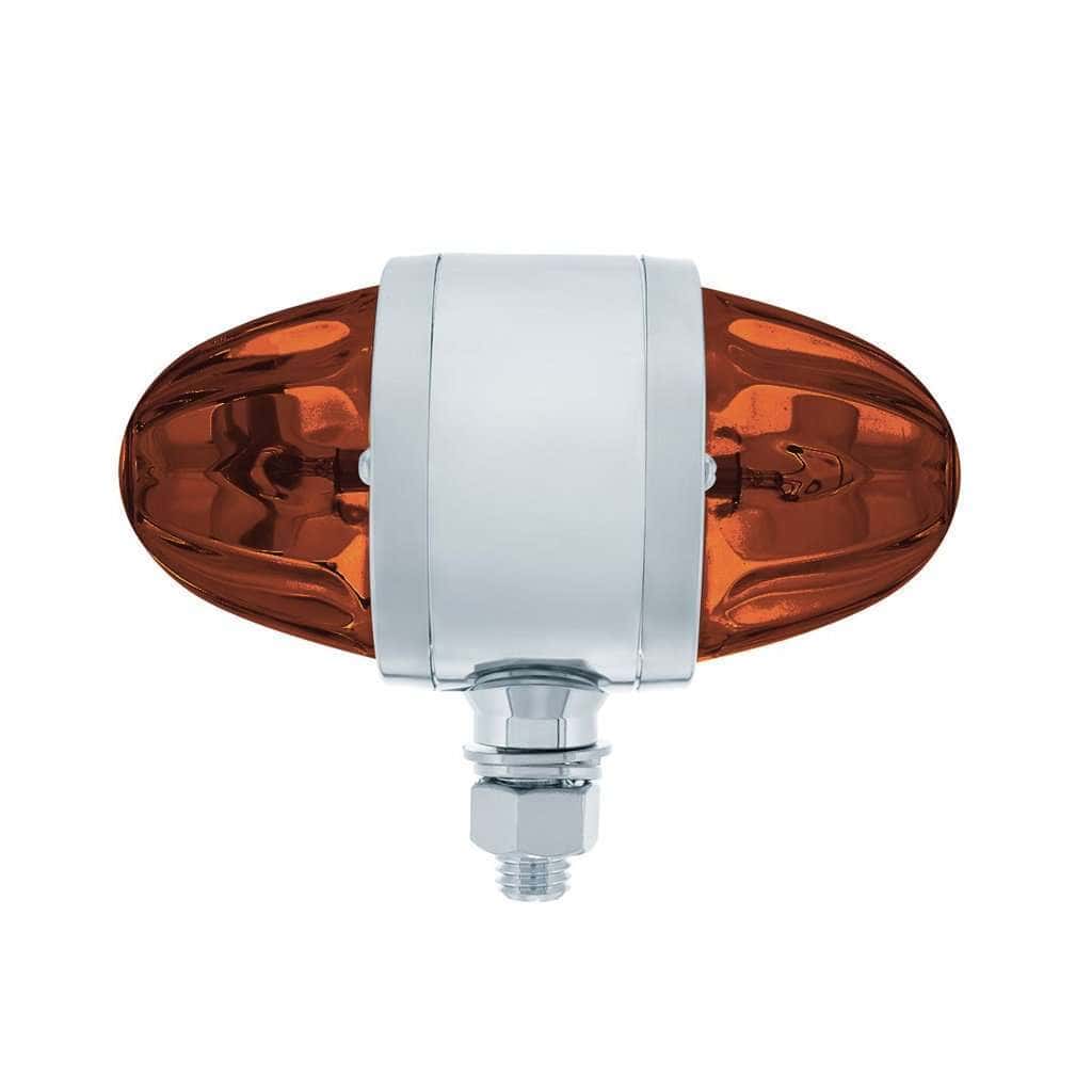 Chrome Double Face Housing With 2 Watermelon Glass Lenses–Dark Amber 5 Chrome Double Face Housing with 2 Watermelon Glass Lenses–Dark Amber