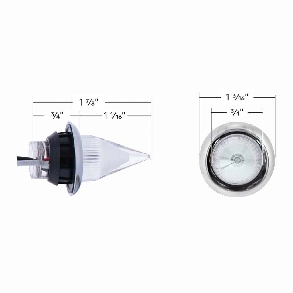4 Led Dual Function Spike Light W/Ss Bezel – Red Led/Clear Lens 7 4 LED Dual Function Spike Light w/SS Bezel – Red LED/Clear Lens
