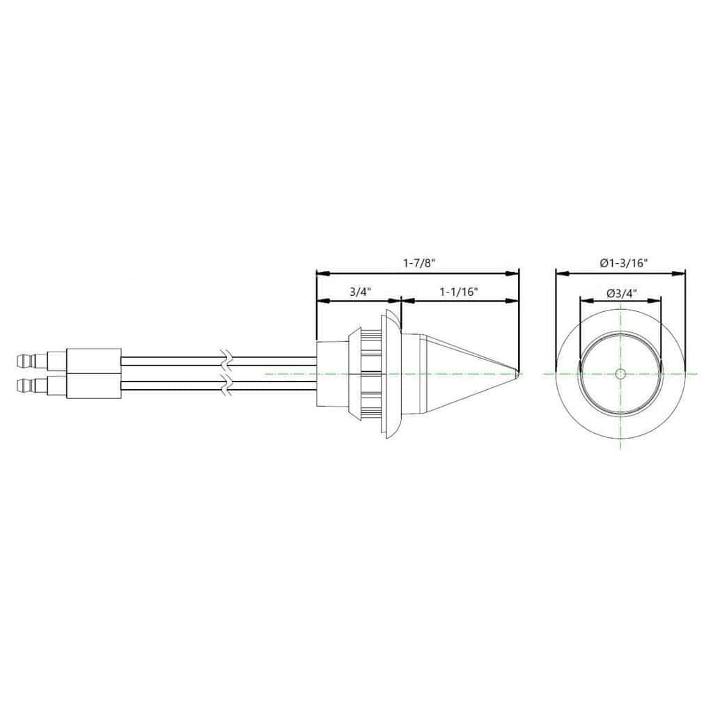 4 Led Dual Function Spike Light W/Ss Bezel – Red Led/Clear Lens 8 4 LED Dual Function Spike Light w/SS Bezel – Red LED/Clear Lens