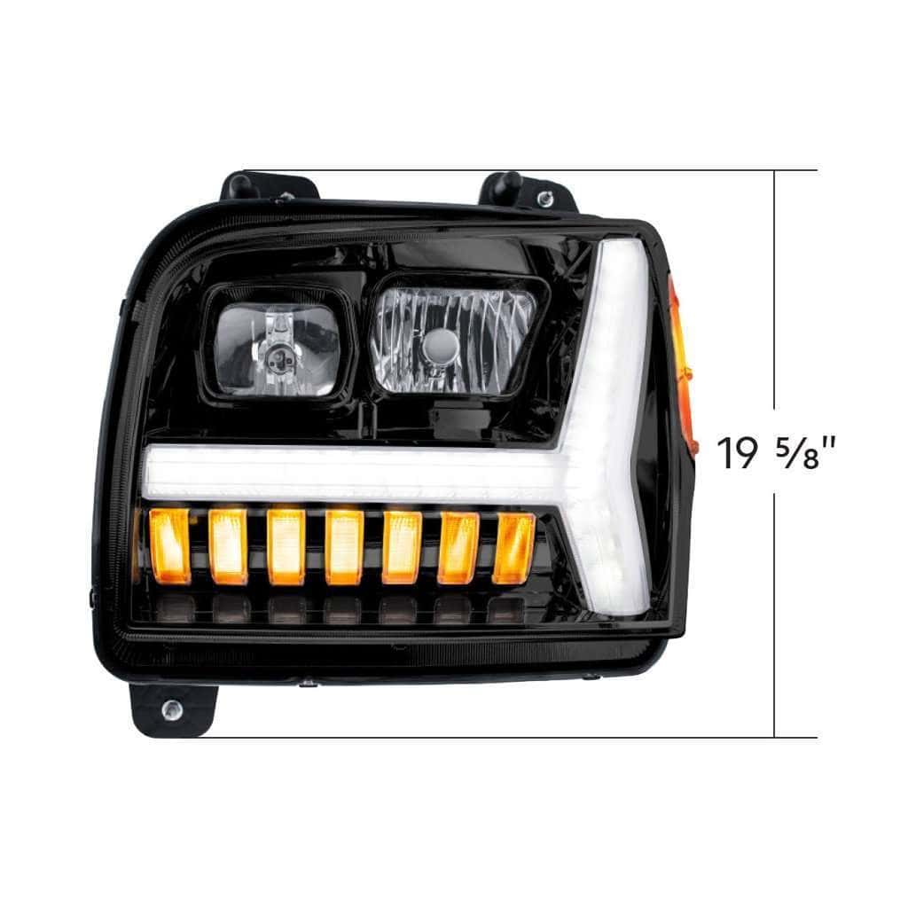 Kenworth W990 Halogen Headlights - Black 8 Kenworth W990 Halogen Headlights - Black