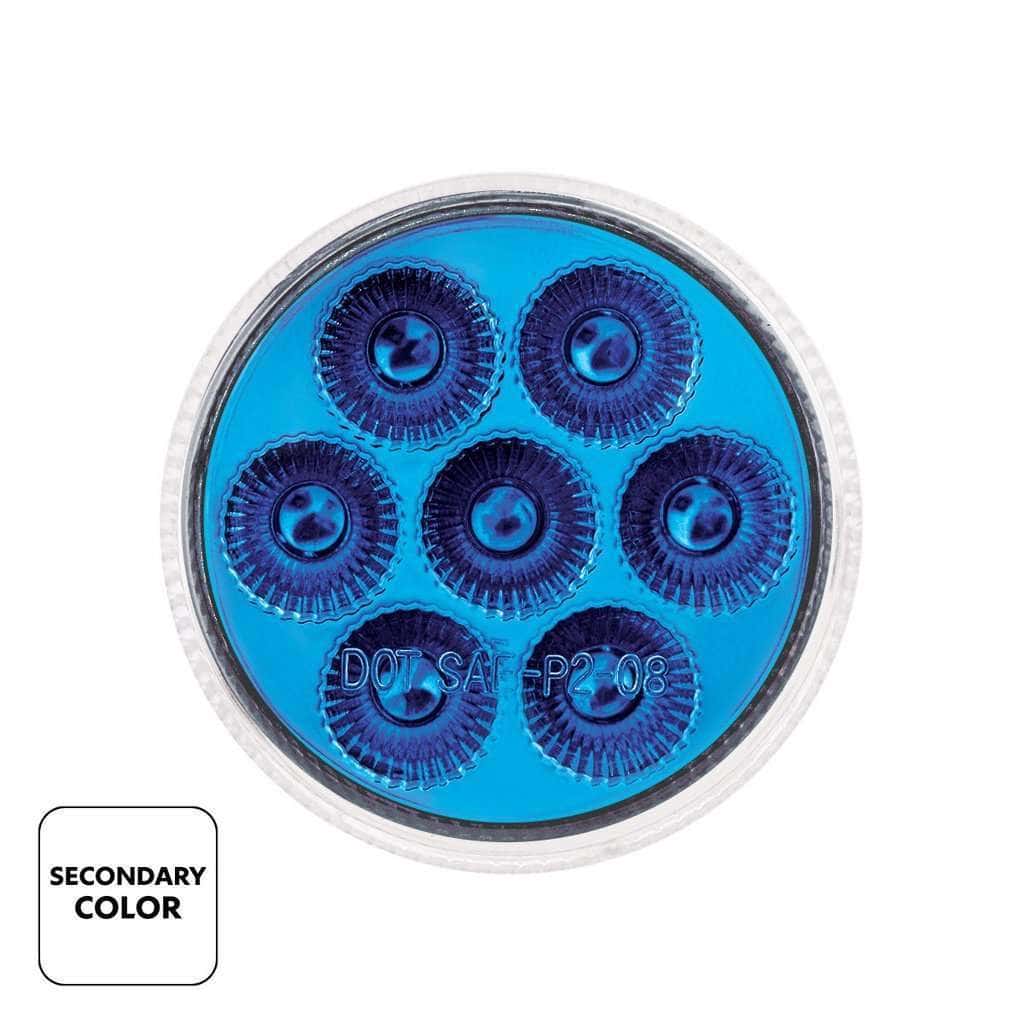 7 Led 2&Quot; Round Double Fury Light (Clearance/Marker) Amber &Amp; Blue Led/Clear Lens 3 7 LED 2" Round Double Fury Light (Clearance/Marker) - Amber & Blue LED/Clear Lens