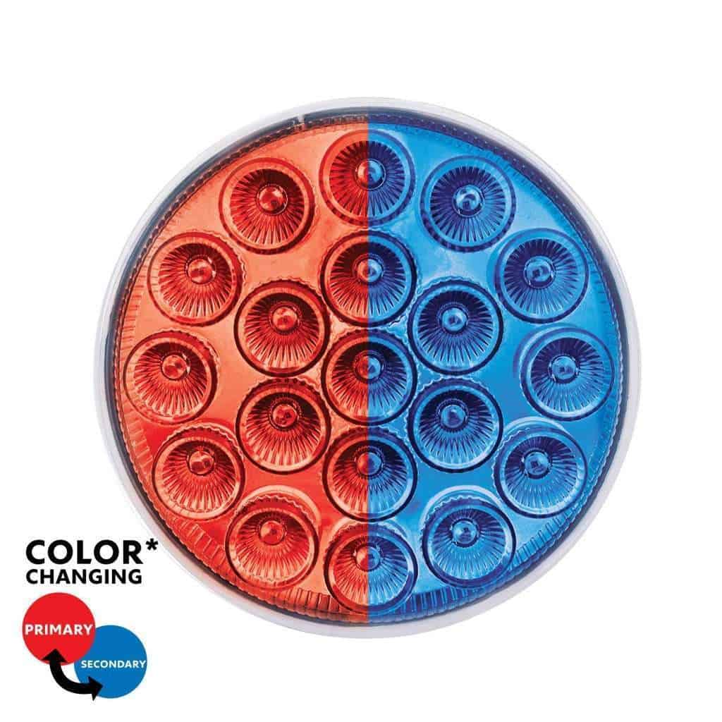 thumbnail image 2 of Trux 19 LED Dual Revolution 4 Round Clear Lens Stop Tail Back-Up Flange Kit – 2 Pack 2 of 4