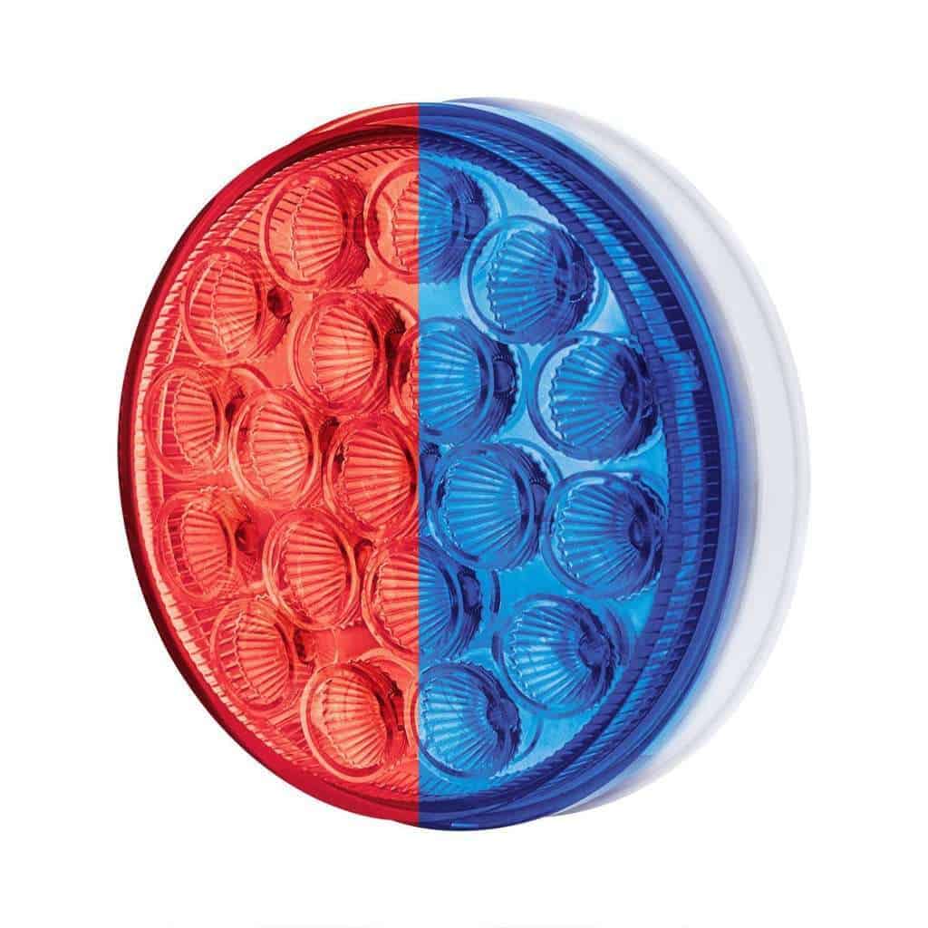 19 Led 4&Quot; Round Double Fury Light (Stop &Amp; Turn) Red &Amp; Blue Led/Clear Lens 5 19 LED 4" Round Double Fury Light (Stop & Turn) - Red & Blue LED/Clear Lens