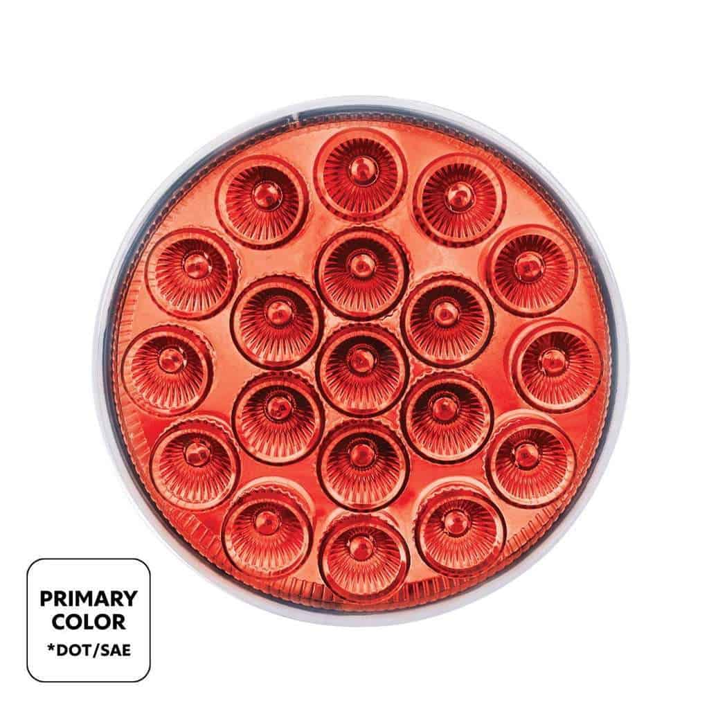 Red & Green LED/Clear Lens 4" Round Double Fury Light