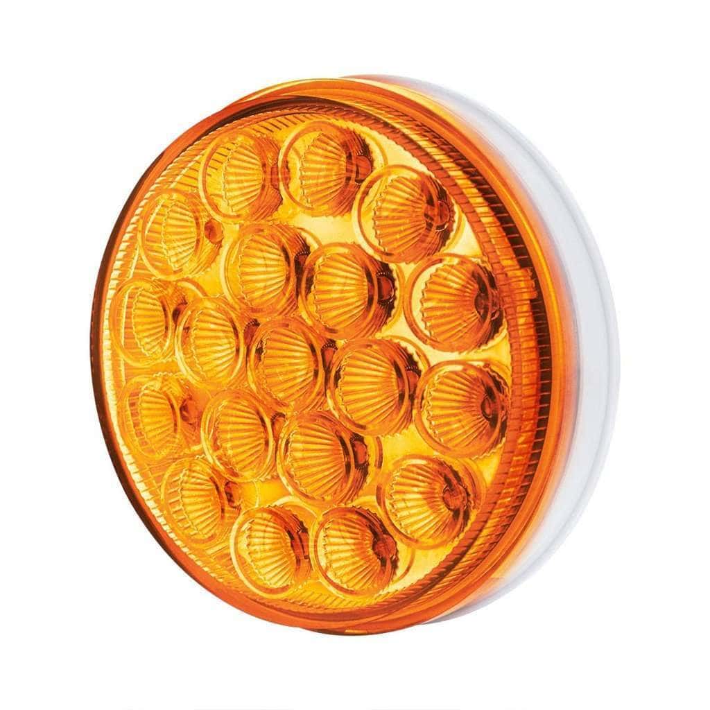 19 Led 4&Quot; Round Double Fury Light (Turn Signal) Amber &Amp; White Led/Clear Lens 7 19 LED 4" Round Double Fury Light (Turn Signal) - Amber & White LED/Clear Lens