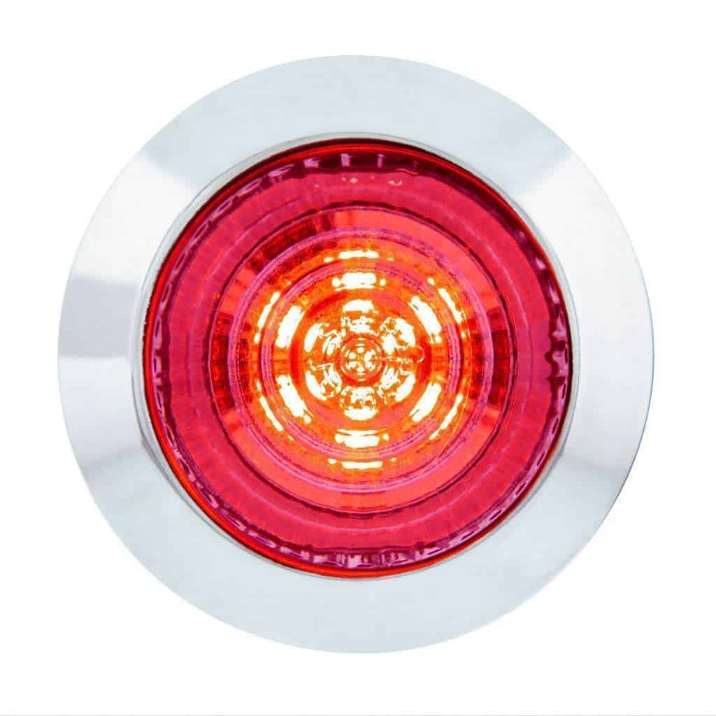 6 LED Dual Function Penny Light – Red w/Clear Lens