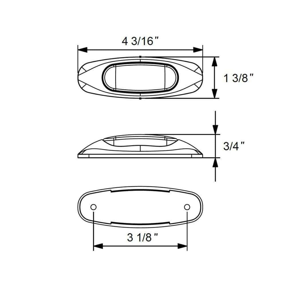 4-3/16&Quot; Wide 3 Led Vipereye Light (Clearance/Marker) – Red Led/Red Lens 7 4-3/16" Wide 3 LED ViperEye Light (Clearance/Marker) – Red LED/Red Lens