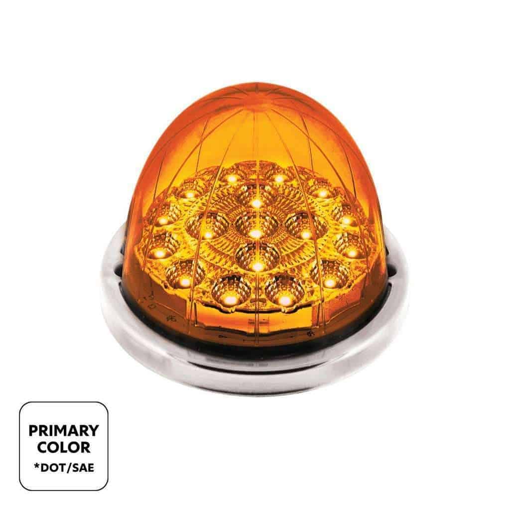 17 LED Watermelon Double Fury Flush Mount Kit – Amber & Green w/Clear Lens