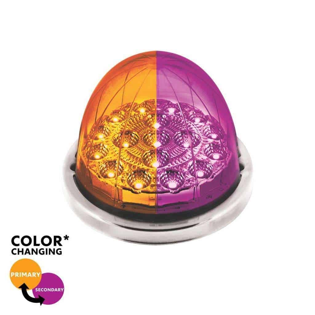 17 Led Watermelon Double Fury Flush Mount Kit – Amber &Amp; Purple W/Clear Lens 1 17 LED Watermelon Double Fury Flush Mount Kit – Amber & Purple w/Clear Lens