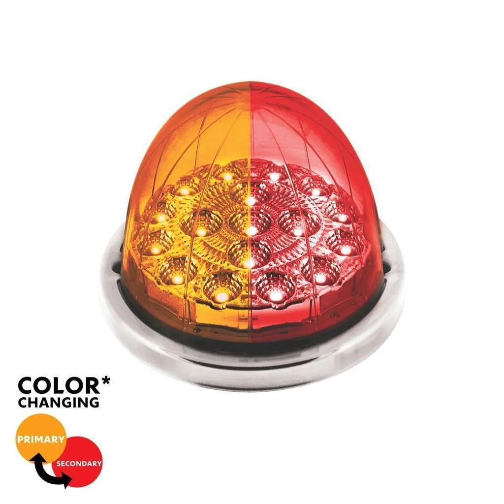 17 LED Watermelon Double Fury Flush Mount Kit – Amber & Red w/Clear Lens