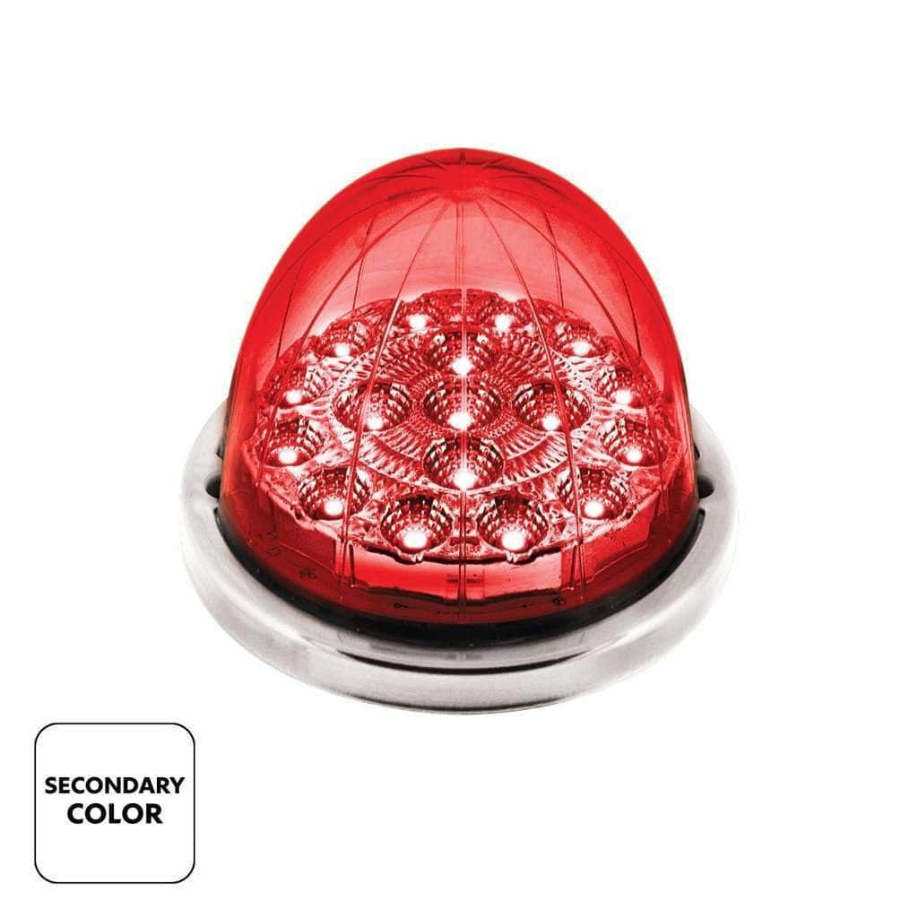 17 LED Watermelon Double Fury Flush Mount Kit – Amber & Red w/Clear Lens