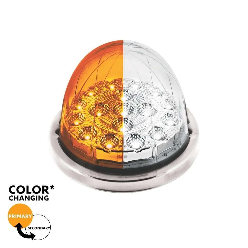 17 LED Watermelon Double Fury Flush Mount Kit – Amber & White w/Clear Lens