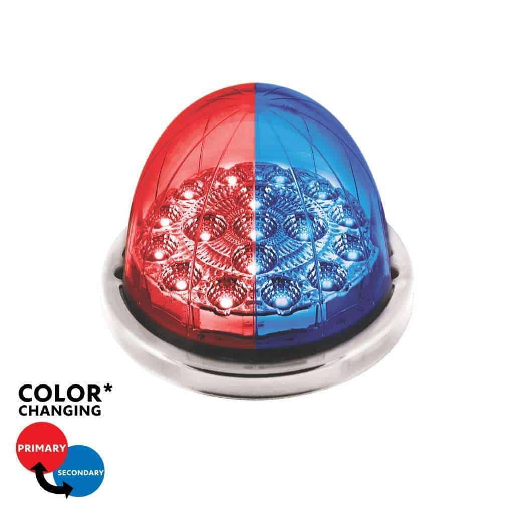 17 LED Watermelon Double Fury Flush Mount Kit – Red & Blue w/Clear Lens