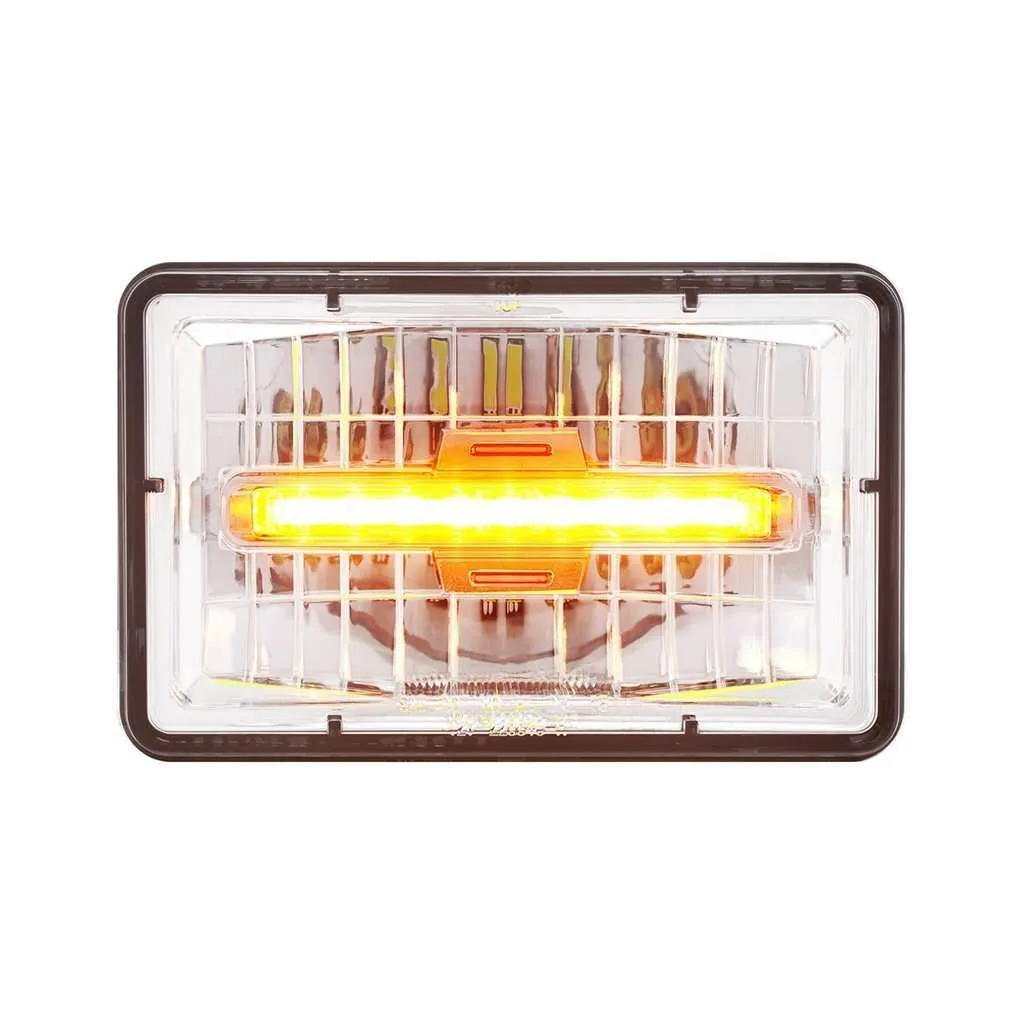 Peterbilt 379 4x6 LED High Beam Headlight with Amber Position Light