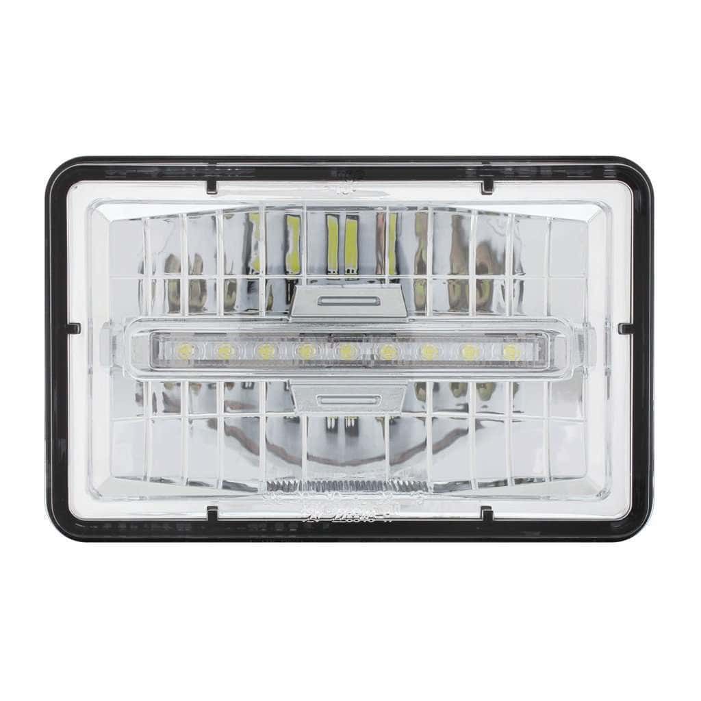 ULTRALIT - 4" X 6" Rectangular LED Headlight With White LED Position Light - Low Beam