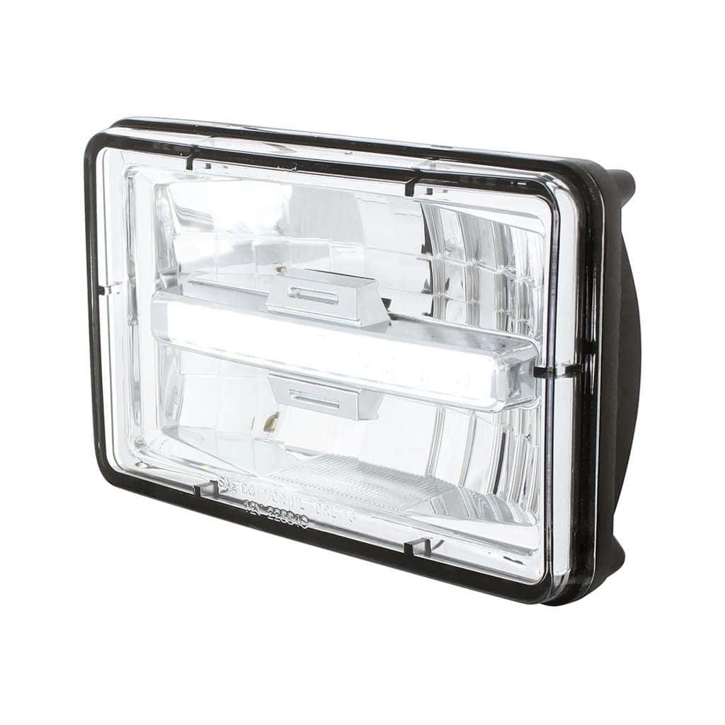 Peterbilt 379 4X6 Led Low Beam Headlight With White Position Light 3 ULTRALIT - 4" X 6" Rectangular LED Headlight With White LED Position Light - Low Beam