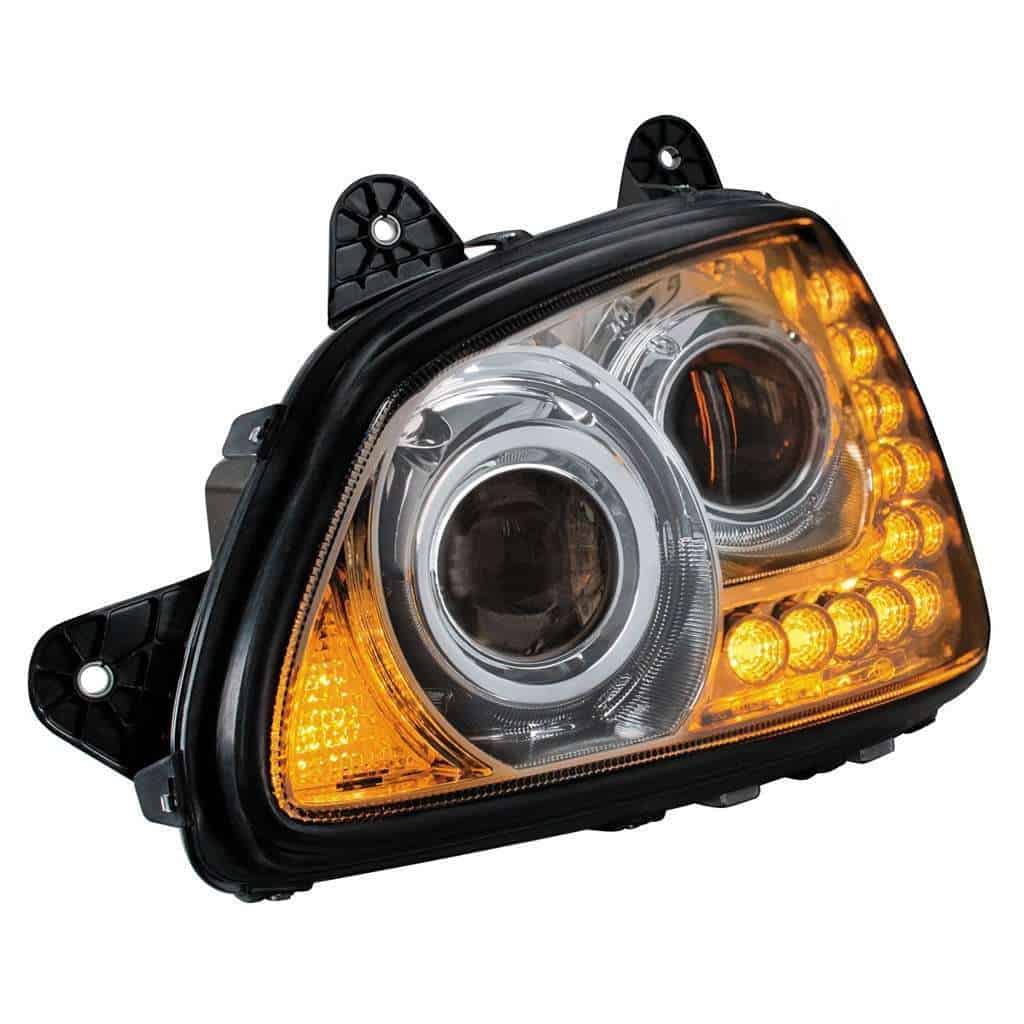 Kenworth T660 Chrome Projector Headlight Assembly (2008–2017) 3 Chrome Projection Headlight Assembly for 2008-2017 Kenworth T660