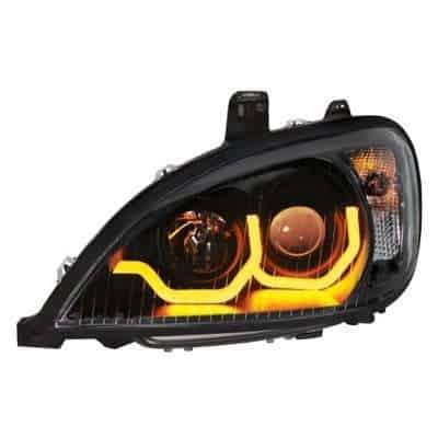 Black Projection Headlight With Dual Function Led Light Bar For 2001-2020 Freightliner Columbia 3 Projection Headlight with Dual Function Light Bar for 2001-2020 Freightliner Columbia-Black
