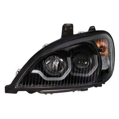 Black Projection Headlight With Dual Function Led Light Bar For 2001-2020 Freightliner Columbia 4 Projection Headlight with Dual Function Light Bar for 2001-2020 Freightliner Columbia-Black