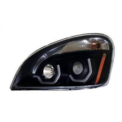 Projection Headlight with White LED Position Light for 2008-2017 Freightliner Cascadia-Black