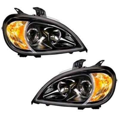 Blackout Projection Headlight Set for 2001-2020 Freightliner Columbia (Pair)