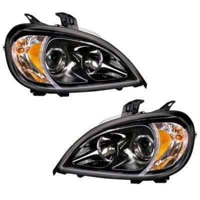Blackout Projection Headlight Set for 2001-2020 Freightliner Columbia (Pair)