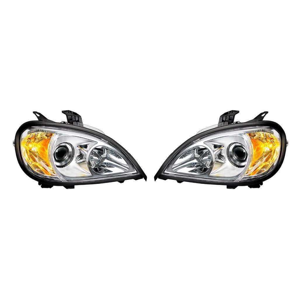 Chrome Projection Headlight Set for 2001-2020 Freightliner Columbia (Pair)