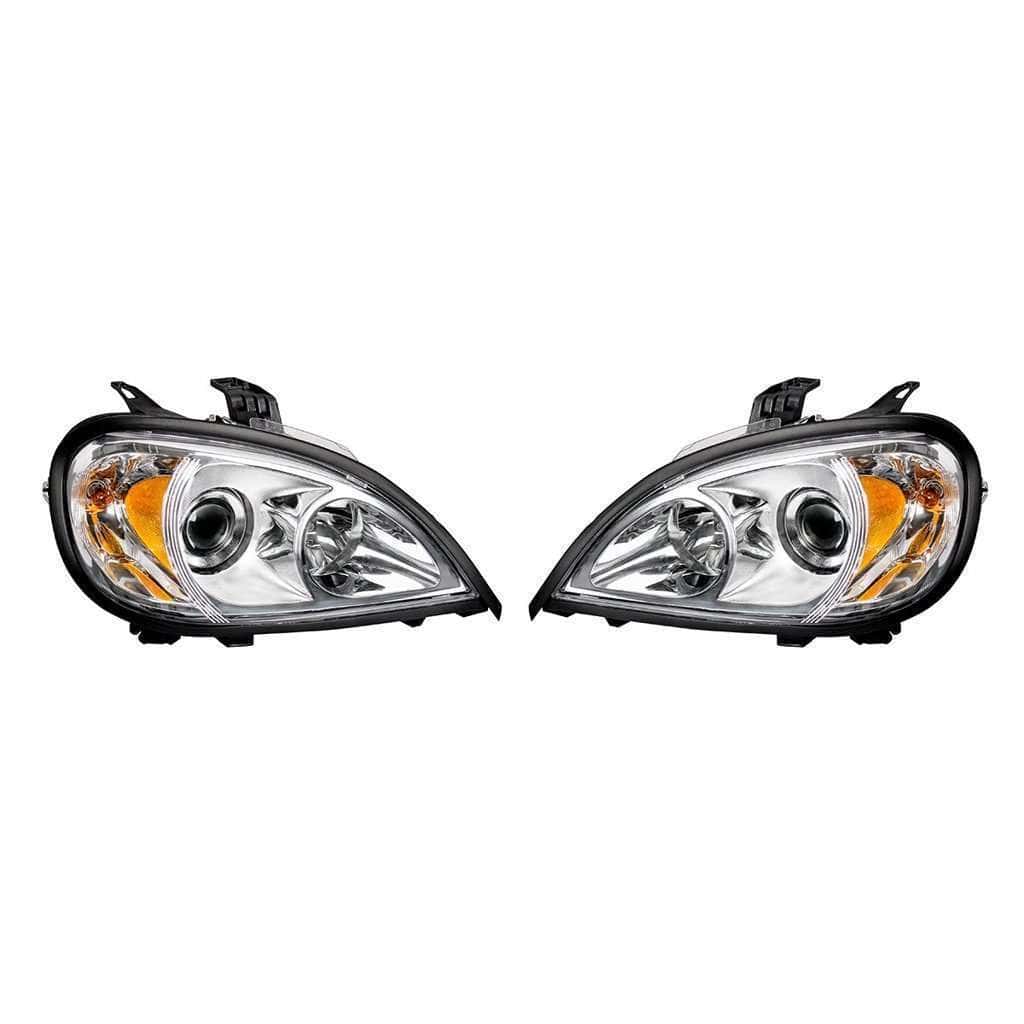 Chrome Projection Headlight Set for 2001-2020 Freightliner Columbia (Pair)