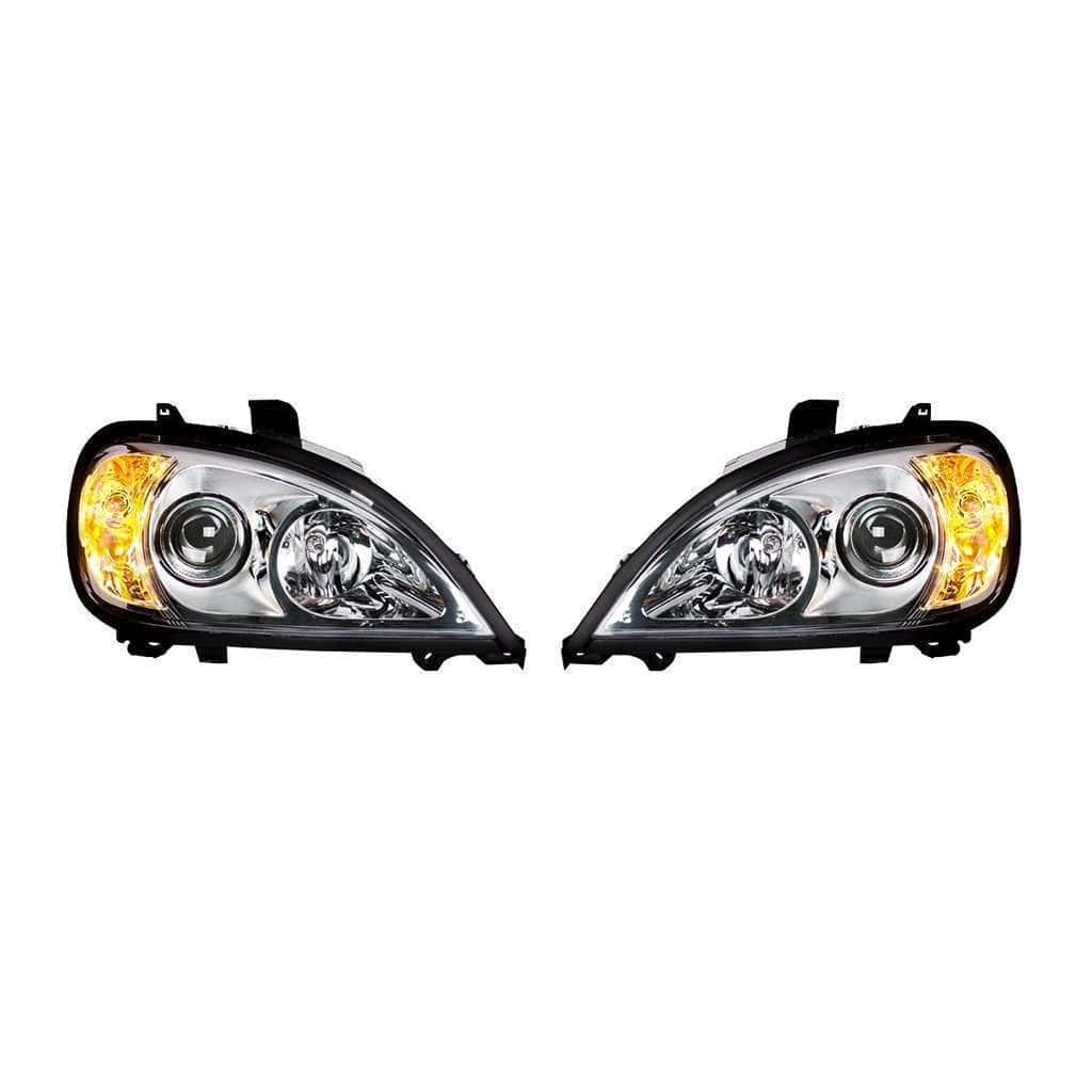 Chrome Projection Headlight Set For 2001-2020 Freightliner Columbia (Pair) 3 Chrome Projection Headlight Set for 2001-2020 Freightliner Columbia (Pair)