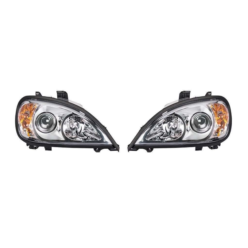 Chrome Projection Headlight Set For 2001-2020 Freightliner Columbia (Pair) 4 Chrome Projection Headlight Set for 2001-2020 Freightliner Columbia (Pair)
