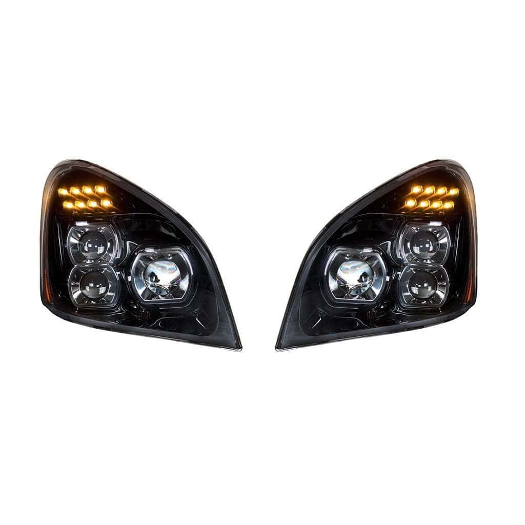 Blackout Led Headlight Set For 2008-2017 Freightliner Cascadia (Pair) 4 "Blackout" LED Headlight Set for 2008-2017 Freightliner Cascadia (Pair)