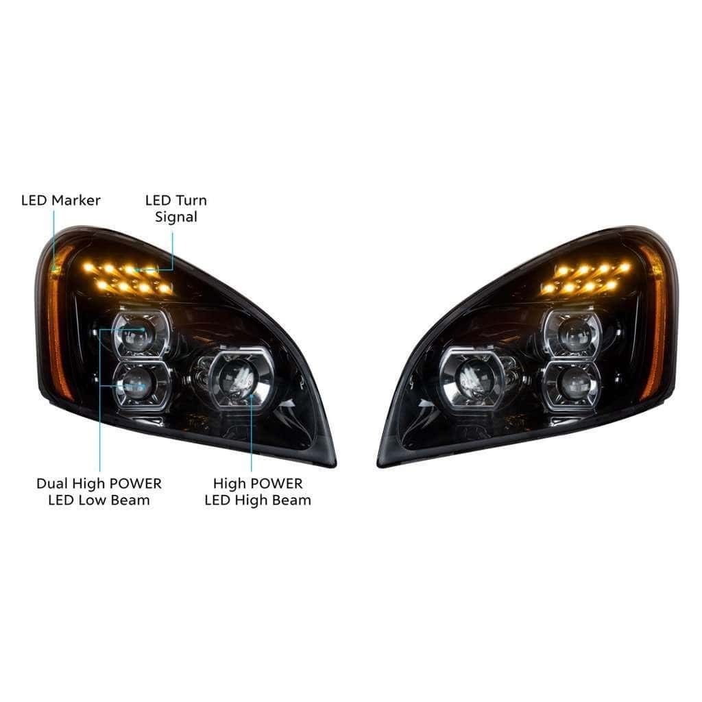 Blackout Led Headlight Set For 2008-2017 Freightliner Cascadia (Pair) 7 "Blackout" LED Headlight Set for 2008-2017 Freightliner Cascadia (Pair)