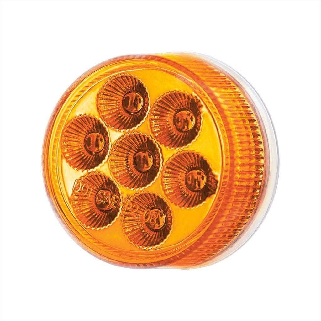 7 Led 2&Quot; Round Double Fury Light (Clearance/Marker) - Amber &Amp; Red Led/Clear Lens 6 7 LED 2" Round Double Fury Light (Clearance/Marker) - Amber & Red LED/Clear Lens