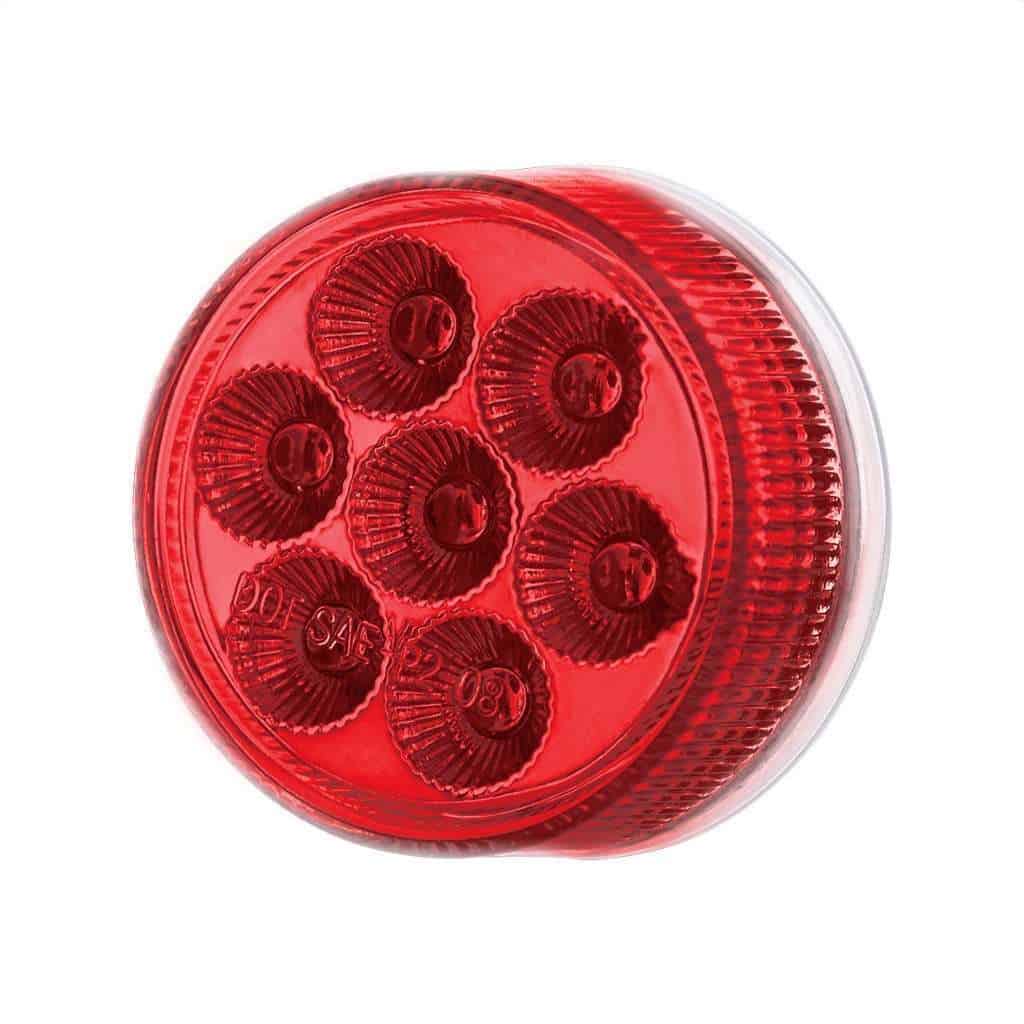 7 Led 2&Quot; Round Double Fury Light (Clearance/Marker) - Red &Amp; Blue Led/Clear Lens 6 7 LED 2" Round Double Fury Light (Clearance/Marker) - Red & Blue LED/Clear Lens