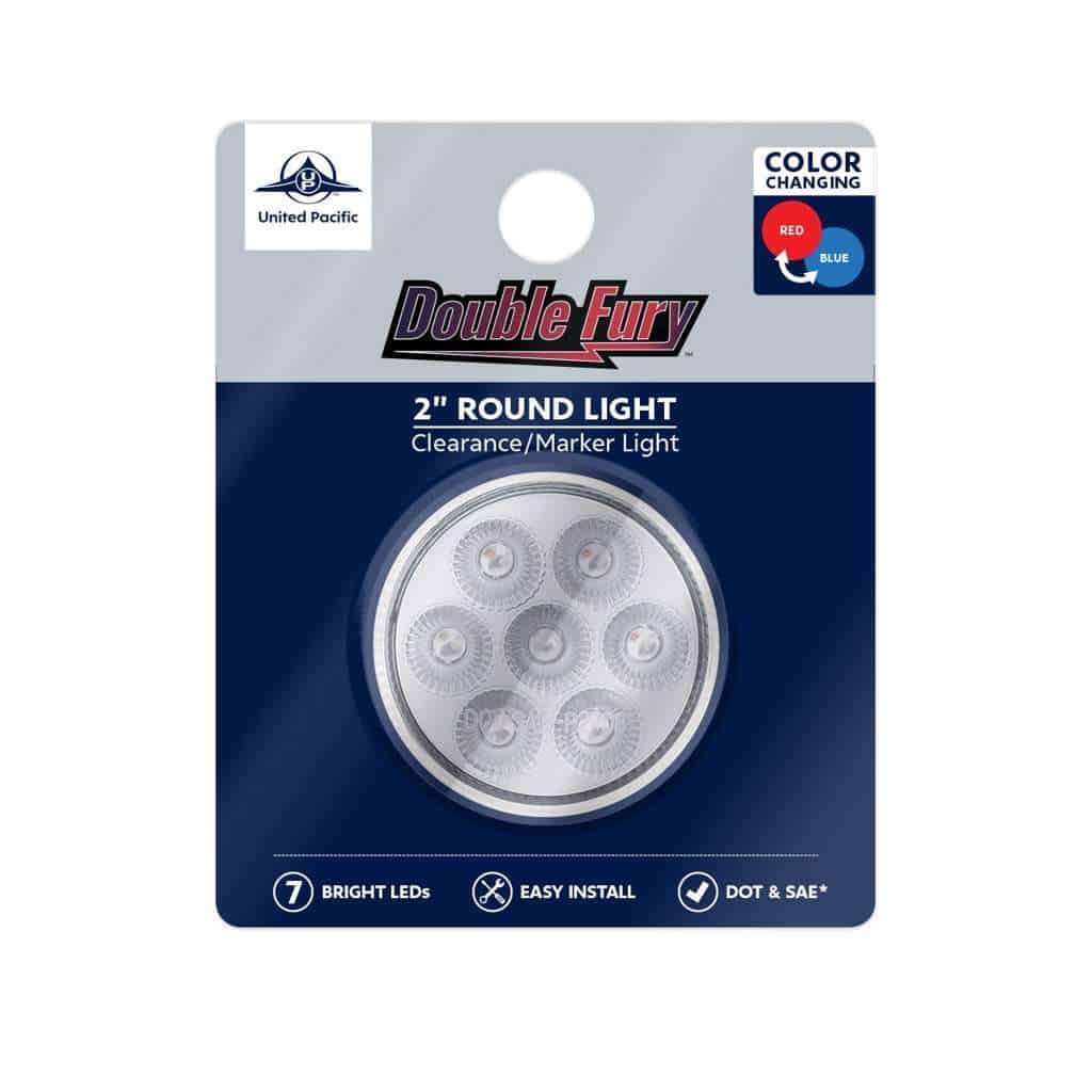 7 Led 2&Quot; Round Double Fury Light (Clearance/Marker) - Red &Amp; Blue Led/Clear Lens 12 7 LED 2" Round Double Fury Light (Clearance/Marker) - Red & Blue LED/Clear Lens