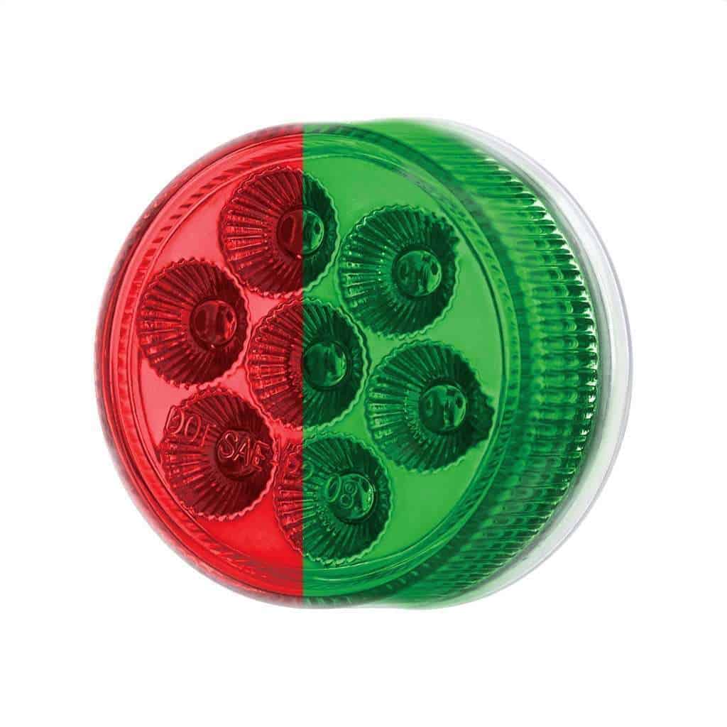 7 Led 2&Quot; Round Double Fury Light (Clearance/Marker) - Red &Amp; Green Led/Clear Lens 5 7 LED 2" Round Double Fury Light (Clearance/Marker) - Red & Green LED/Clear Lens