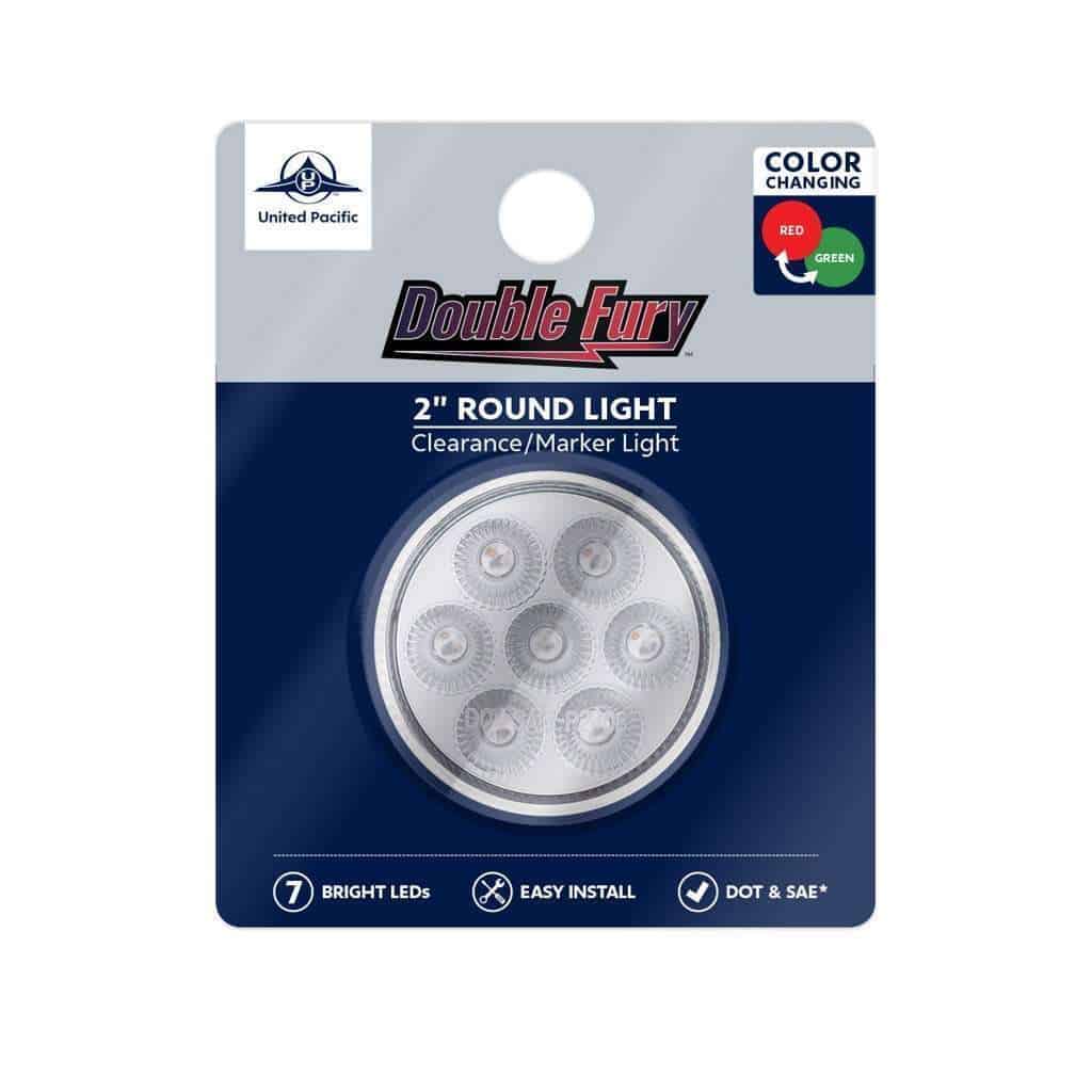7 Led 2&Quot; Round Double Fury Light (Clearance/Marker) - Red &Amp; Green Led/Clear Lens 12 7 LED 2" Round Double Fury Light (Clearance/Marker) - Red & Green LED/Clear Lens