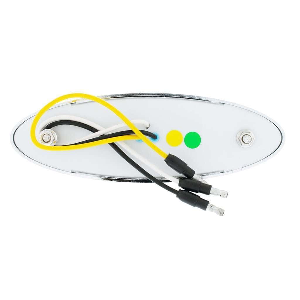 10 Led Oval Double Fury Light With Clear Lens &Amp; Chrome Bezel (Clearance/Marker) - Amber &Amp; Green Led/Clear Lens 9 10 LED Oval Double Fury Light With Clear Lens & Chrome Bezel (Clearance/Marker) - Amber & Green LED/Clear Lens