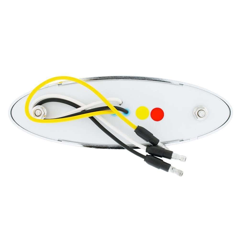 10 Led Oval Double Fury Light With Clear Lens &Amp; Chrome Bezel (Clearance/Marker) - Amber &Amp; Red Led/Clear Lens 9 10 LED Oval Double Fury Light With Clear Lens & Chrome Bezel (Clearance/Marker) - Amber & Red LED/Clear Lens