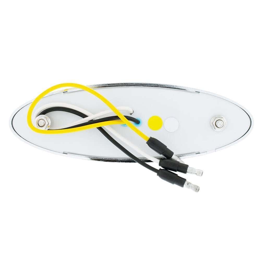 10 Led Oval Double Fury Light With Clear Lens &Amp; Chrome Bezel (Clearance/Marker) - Amber &Amp; White Led/Clear Lens 9 10 LED Oval Double Fury Light With Clear Lens & Chrome Bezel (Clearance/Marker) - Amber & White LED/Clear Lens
