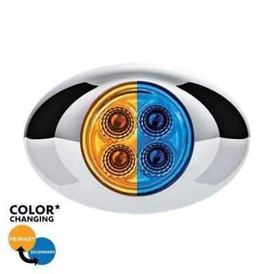 4 LED Double Fury Light (Clearance/Marker) - Amber & Blue LED/Clear Lens