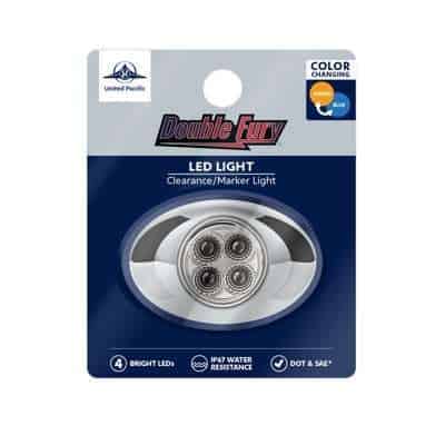 4 Led Double Fury Light (Clearance/Marker) - Amber &Amp; Blue Led/Clear Lens 9 4 LED Double Fury Light (Clearance/Marker) - Amber & Blue LED/Clear Lens