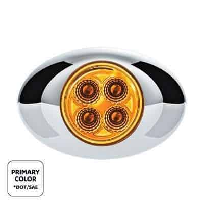 4 LED Double Fury Light (Clearance/Marker) - Amber & Green LED/Clear Lens