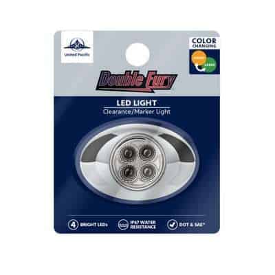 4 Led Double Fury Light (Clearance/Marker) - Amber &Amp; Green Led/Clear Lens 9 4 LED Double Fury Light (Clearance/Marker) - Amber & Green LED/Clear Lens